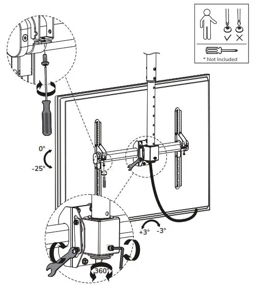 Neomounts NM C440BLACK Monitor Ceiling Mount - Product Overview 16