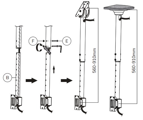 Neomounts NM C440BLACK Monitor Ceiling Mount - Product Overview 9