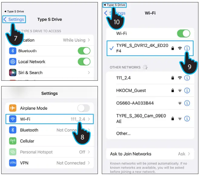 TYPE S S403 4K 60FPS Dashcam - Click Settings