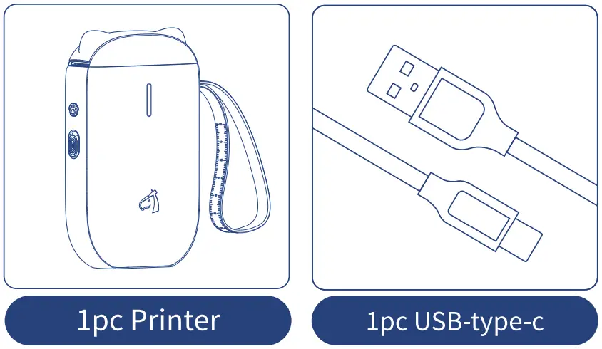 CLABEL 520B Portable Label Printer Maker Machine - Packing List