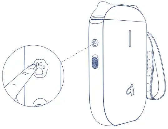 CLABEL 520B Portable Label Printer Maker Machine - Power Button