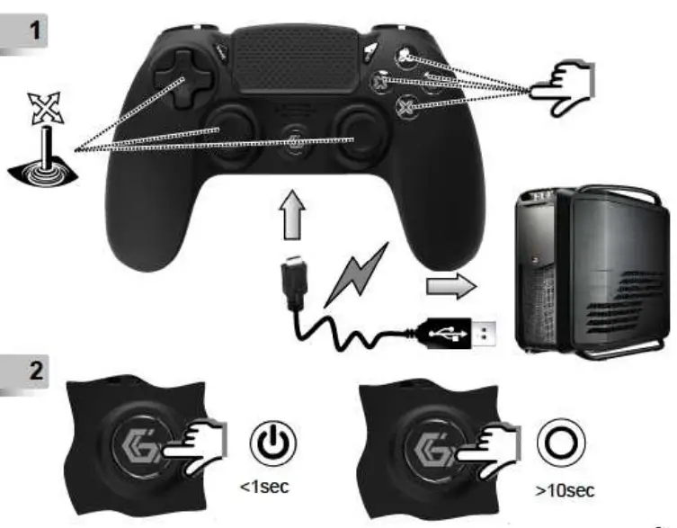 gembird JPD-PS4BT-01 Wireless Game Controller for Playstation 4 or PC - parts