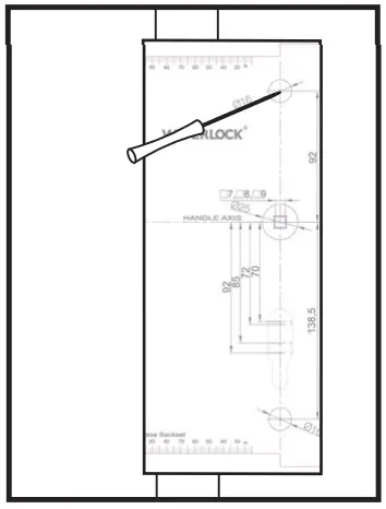 WAFERLOCK L701 Smart Lock - Drilling Template.