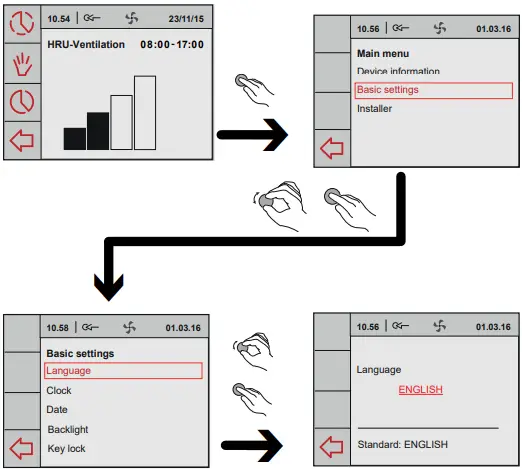 BRINK Sky 300 Mechanical Ventilation with Heat Recovery - Basic Settings