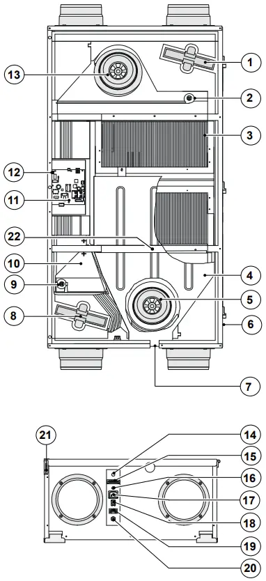 BRINK Sky 300 Mechanical Ventilation with Heat Recovery - Exploded view