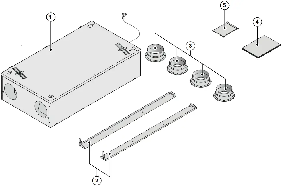 BRINK Sky 300 Mechanical Ventilation with Heat Recovery - Scope of delivery