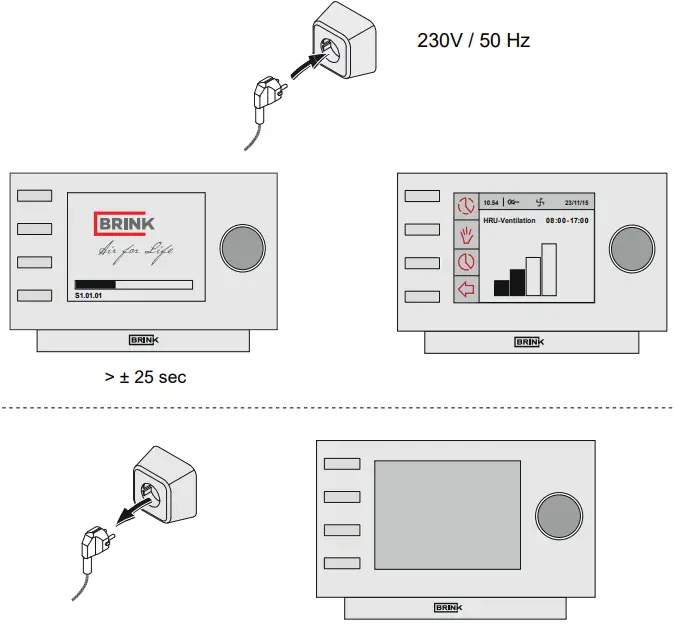 BRINK Sky 300 Mechanical Ventilation with Heat Recovery - Switching the appliance