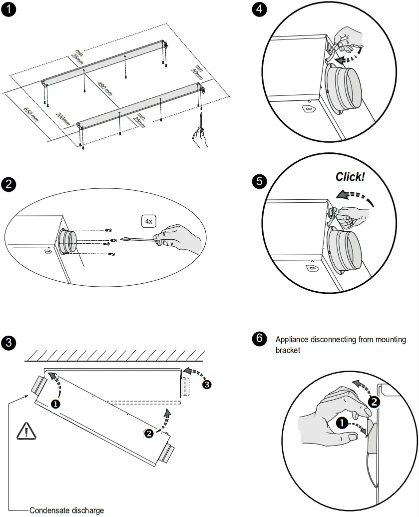 BRINK Sky 300 Mechanical Ventilation with Heat Recovery - ceolong mounting