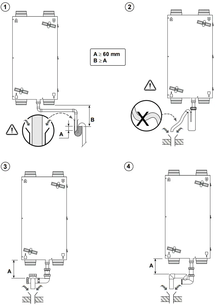 BRINK Sky 300 Mechanical Ventilation with Heat Recovery - condensate discharge 2