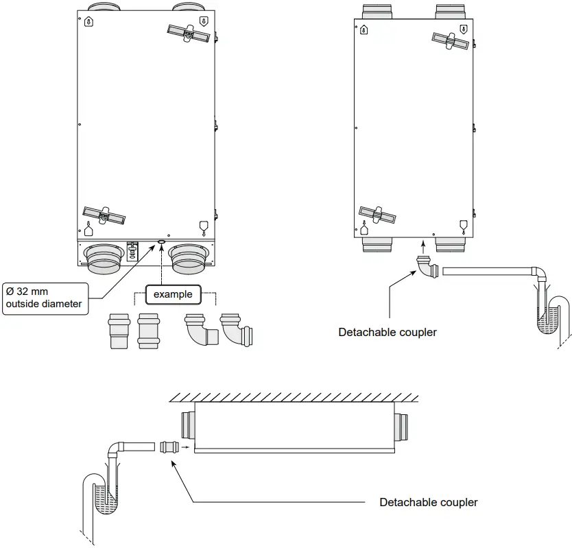 BRINK Sky 300 Mechanical Ventilation with Heat Recovery - condensate discharge