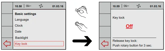 BRINK Sky 300 Mechanical Ventilation with Heat Recovery - key lock