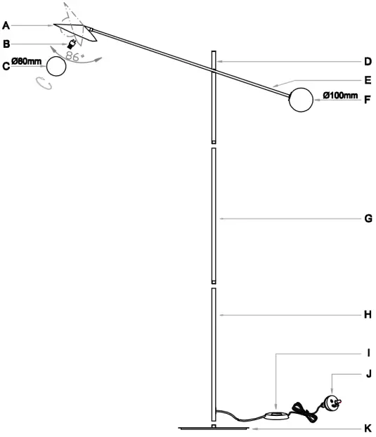Lucci 269801 Quill 2 Light Floor Lamp 1