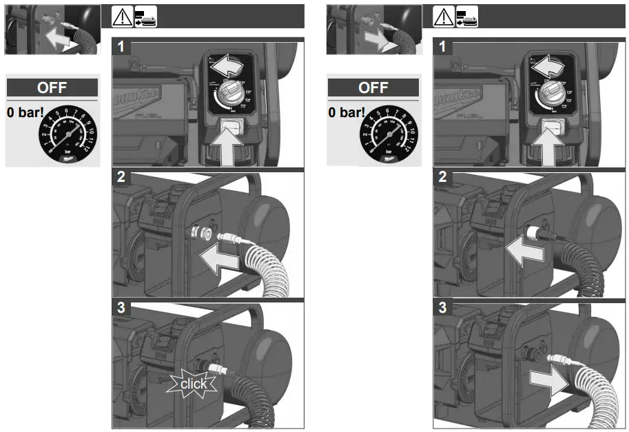 milwaukee M18 FAC Fuel Cordless Compressor - battery pack 1