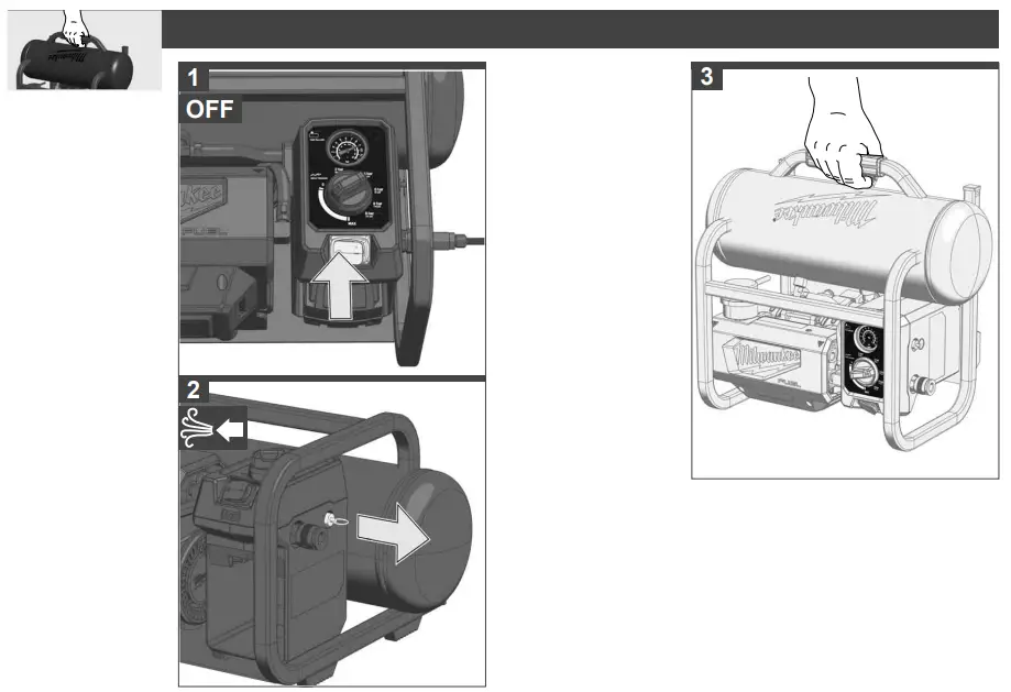 milwaukee M18 FAC Fuel Cordless Compressor - battery pack 3