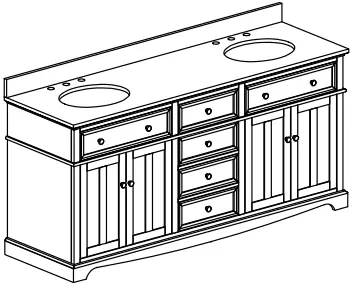 HOME DECORATORS COLLECTION 1007358716 Fremont 72 Inch Vanity B7