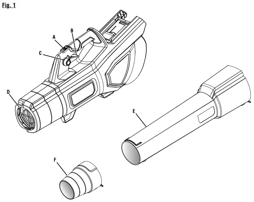 RYOBI RY404013 40V Brushless Blower - Fig 1