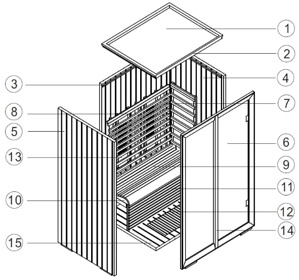 sentiotec Onni Small Infrared Cabin - Scope of delivery