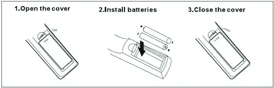 esperanza EV111P Digital Terrestial Television Receiver - Installing the batteries in the remote control 1