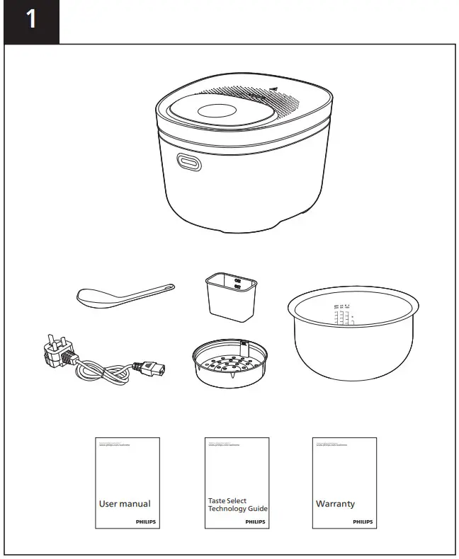 PHILIPS HD4539 Induction Digital Rice Cooker - Figure 1