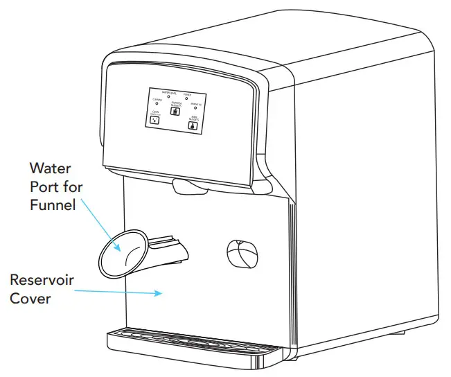 kbice FDFM1JA01Self Dispensing Nugget Ice Machine - funnel
