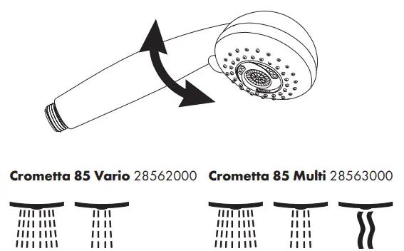 hansgrohe 28585000 Crometta 85 1jet Hand Showers 6
