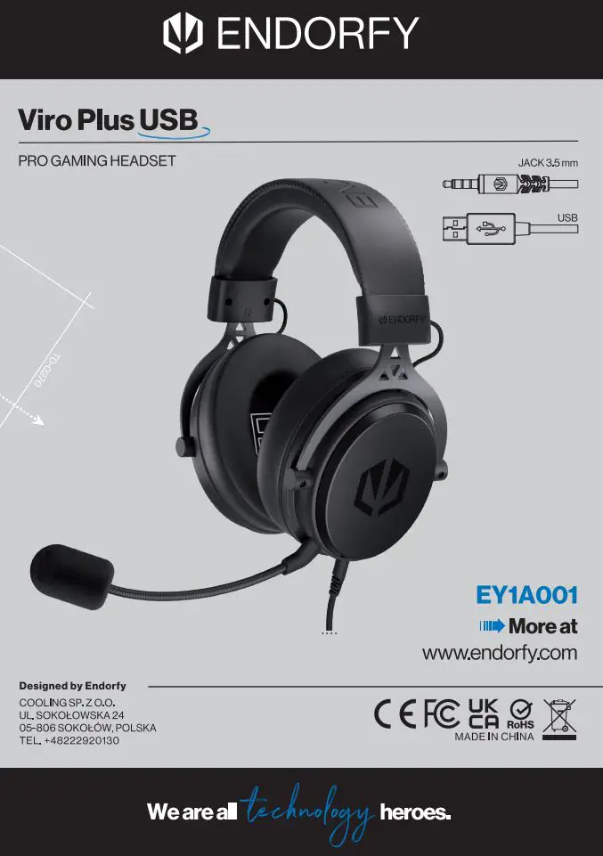 ENDORFY EY1A001 Viro Plus USB Pro Gaming Headset User Manual