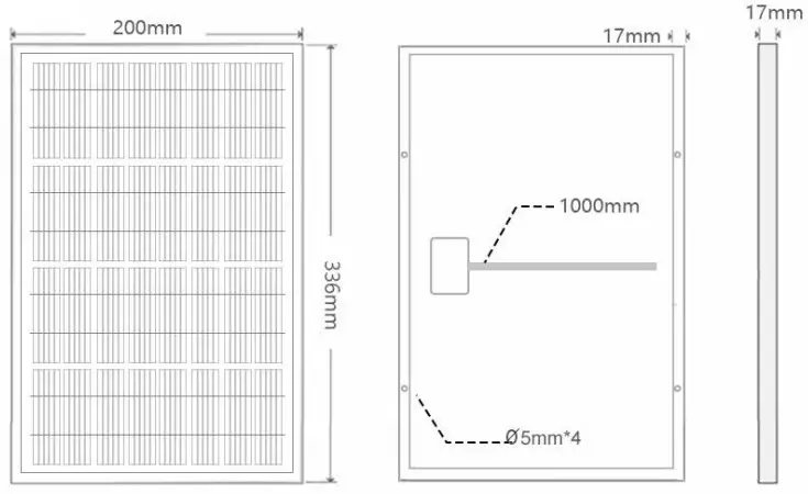 ECO WORTHY 5w Solar Panel Kit - Mounting holes