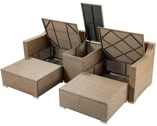 Jayden Creation OCJH0409-GREY-A+B Rethel 5 Piece Rattan 2 Person Seating Group-PRODUCT