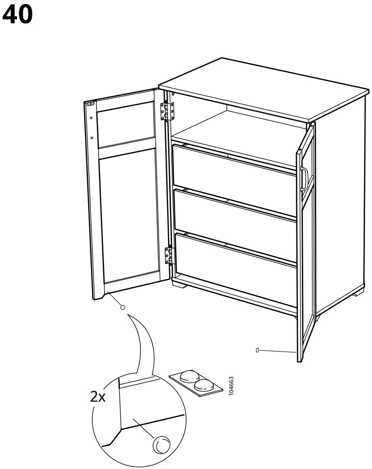 IKEA AA 2325952 2 100 Cabinet with Drawers White - FIGURE 32