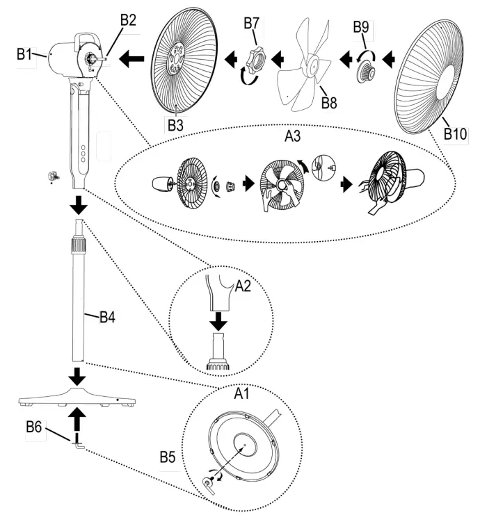 NORDIC HOME FT-529 Floor Fan with Remote Control - fig 1
