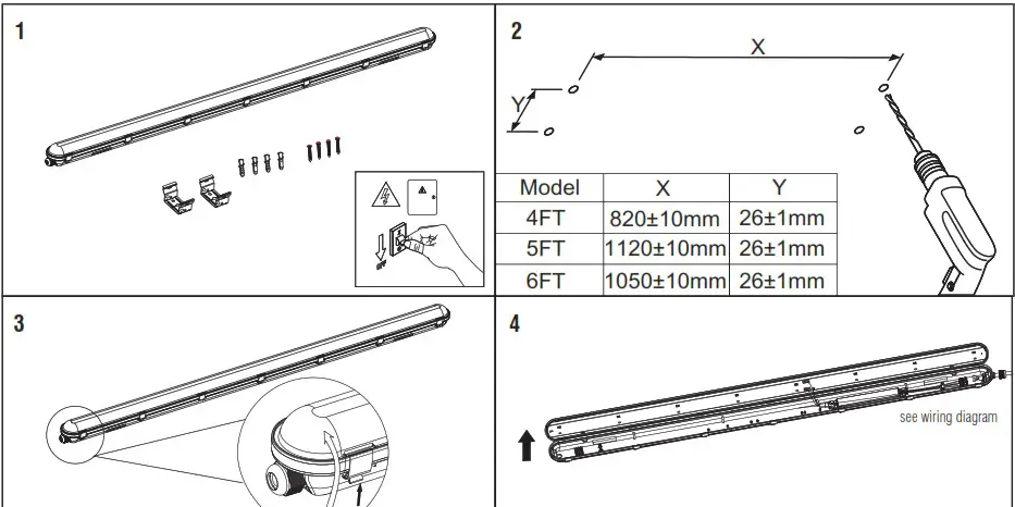 saxby lighting 103253 LED Anti Corrosive Batten - Installation 1