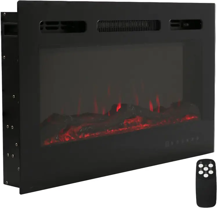 Sunnydaze DECOR Modern Flame Mounted Electric Fireplace