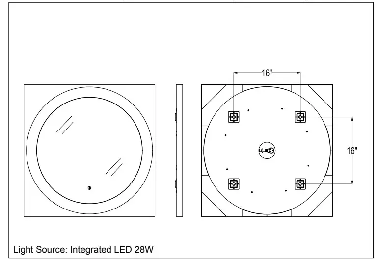 ET2 E42040-GLBK LED Mirror