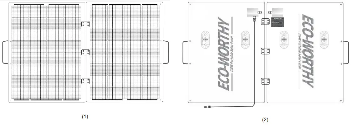 ECO WORTHY 100W 18V Portable Solar Panel - Solar panels