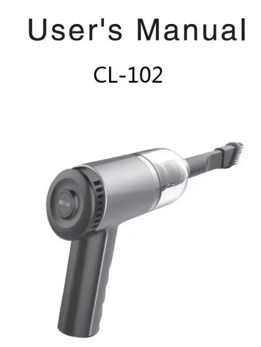 KOBOT CL-102 Portable Cordless Car Vacuum User Manual