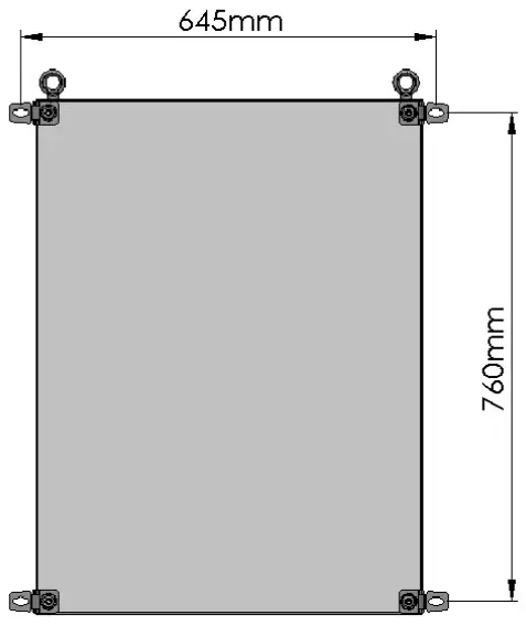 ENTRON iPAK2v2 Cabinet Dimension - Fixing Centres 1