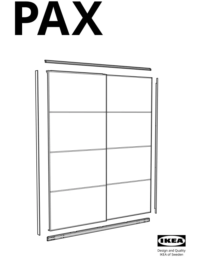 IKEA PAX Pair of Sliding Door Frames Rail Instruction Manual 1