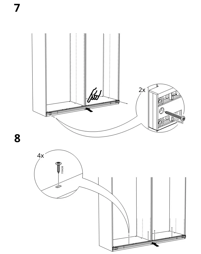 IKEA PAX Pair of Sliding Door Frames Rail Instruction Manual 10