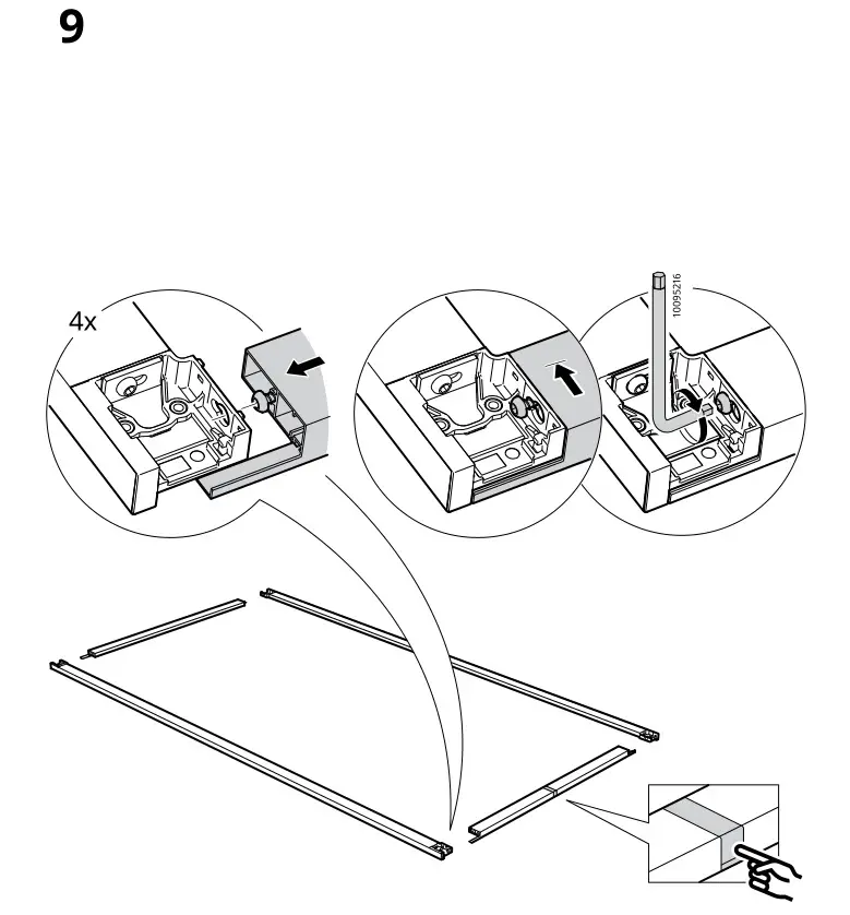 IKEA PAX Pair of Sliding Door Frames Rail Instruction Manual 11
