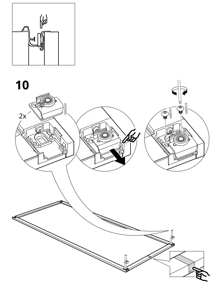 IKEA PAX Pair of Sliding Door Frames Rail Instruction Manual 12