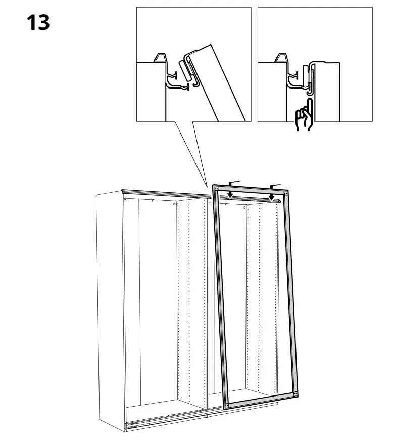 IKEA PAX Pair of Sliding Door Frames Rail Instruction Manual 14
