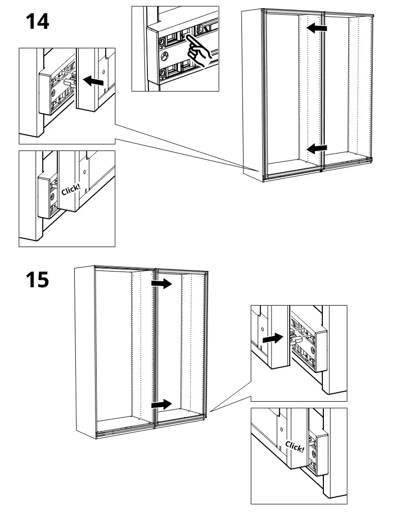 IKEA PAX Pair of Sliding Door Frames Rail Instruction Manual 15
