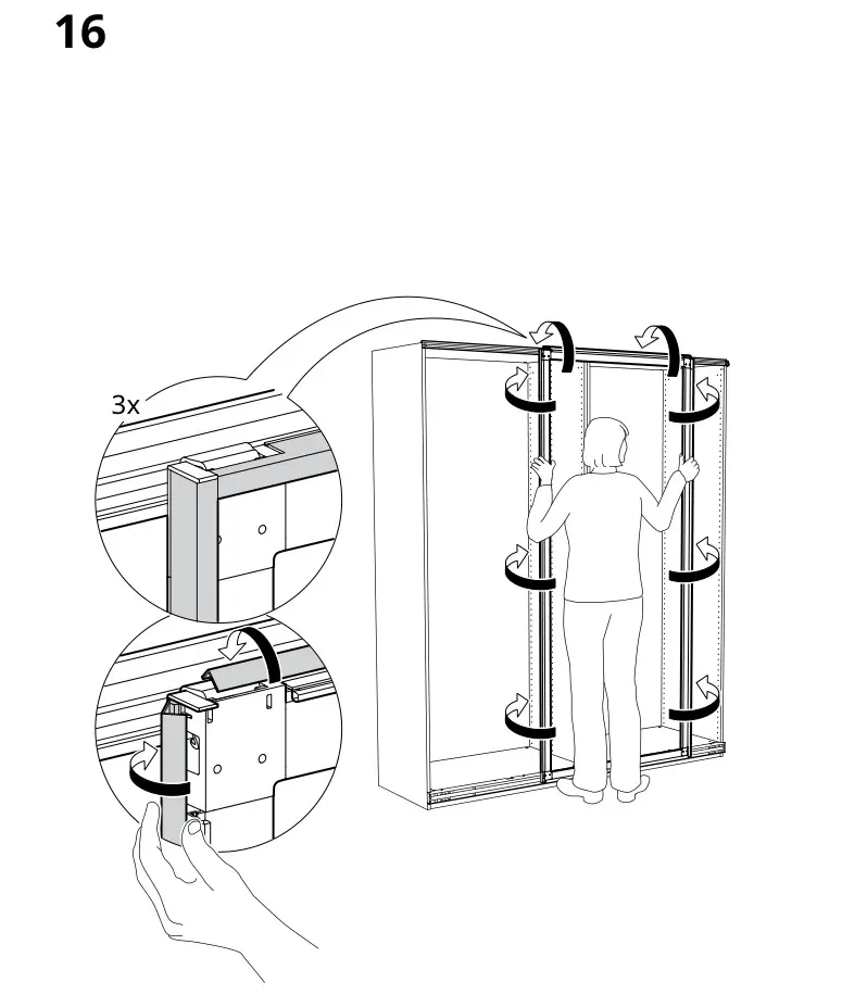 IKEA PAX Pair of Sliding Door Frames Rail Instruction Manual 16