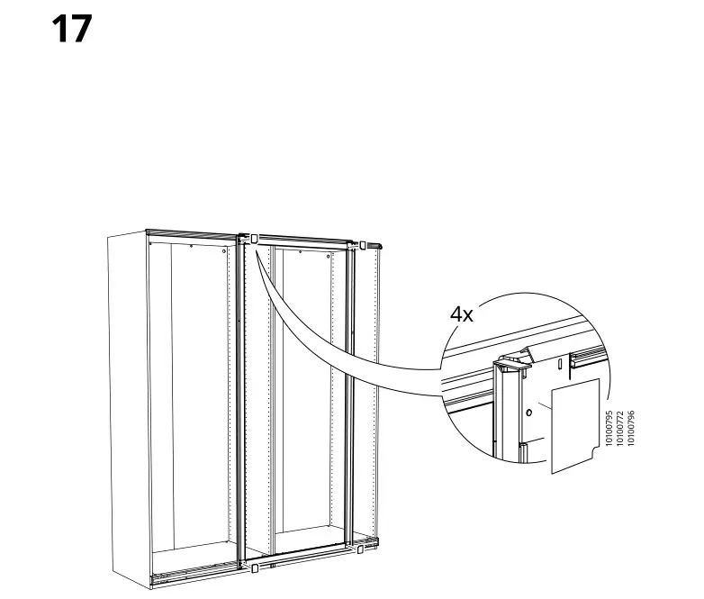 IKEA PAX Pair of Sliding Door Frames Rail Instruction Manual 17
