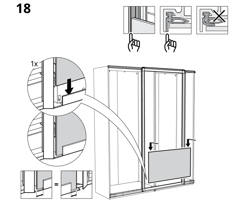 IKEA PAX Pair of Sliding Door Frames Rail Instruction Manual 18