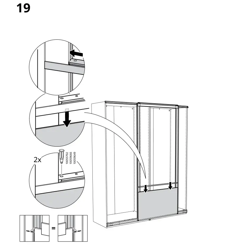 IKEA PAX Pair of Sliding Door Frames Rail Instruction Manual 19
