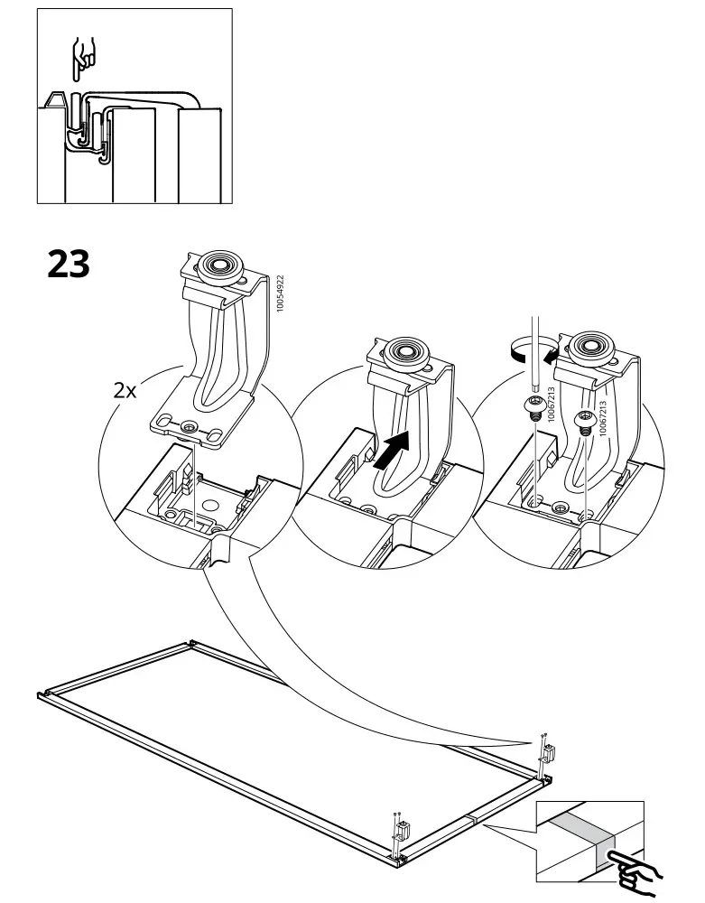 IKEA PAX Pair of Sliding Door Frames Rail Instruction Manual 22