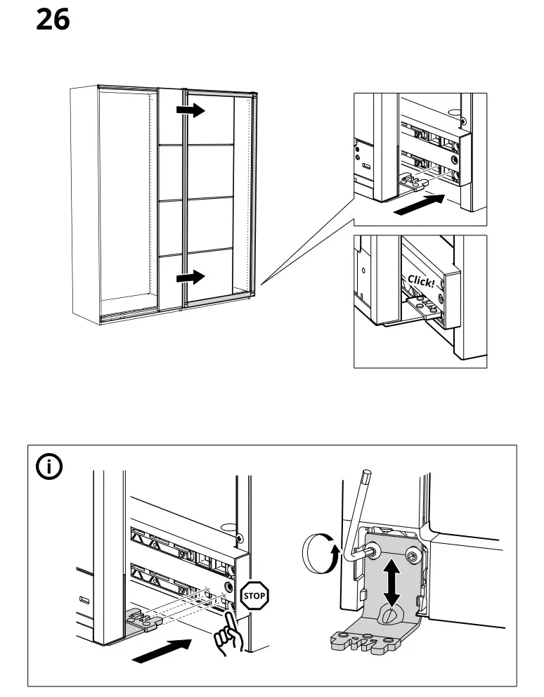 IKEA PAX Pair of Sliding Door Frames Rail Instruction Manual 25