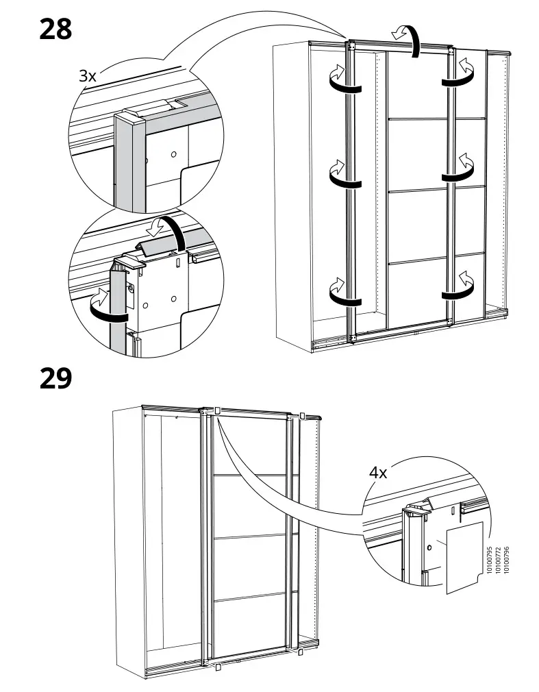 IKEA PAX Pair of Sliding Door Frames Rail Instruction Manual 27