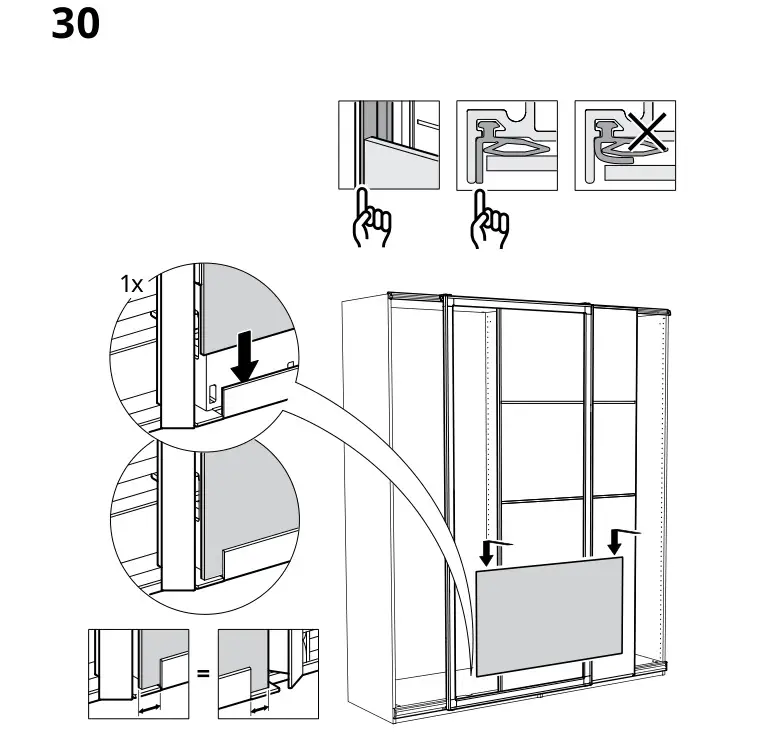 IKEA PAX Pair of Sliding Door Frames Rail Instruction Manual 28
